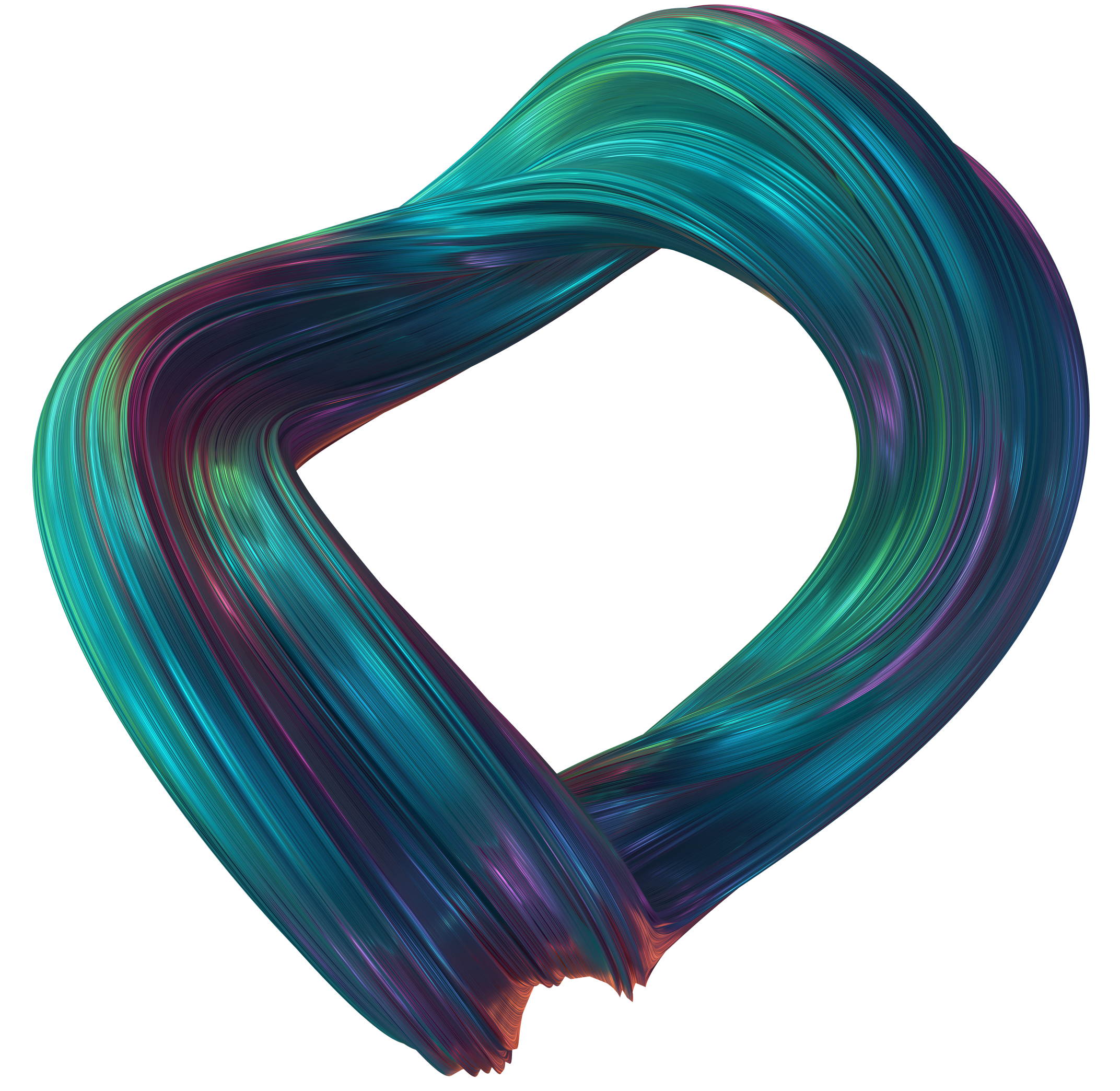 Abstract blue gradient ribbon shape